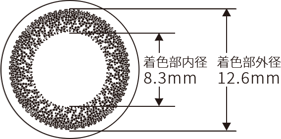 着色部内径8.3mm　着色部外径12.6mm